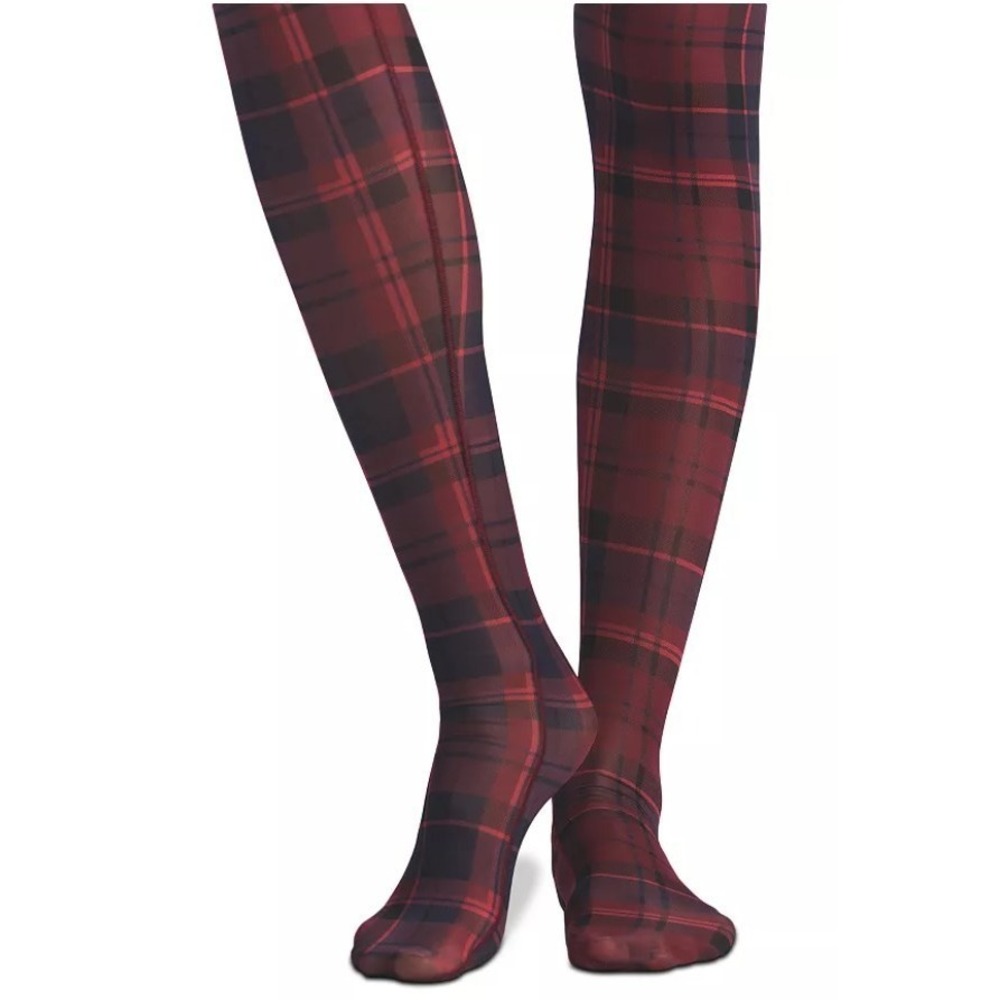 Skims Milky Sheer Tights SH-TIG-8532W Merlot‎ Navy Plaid XL